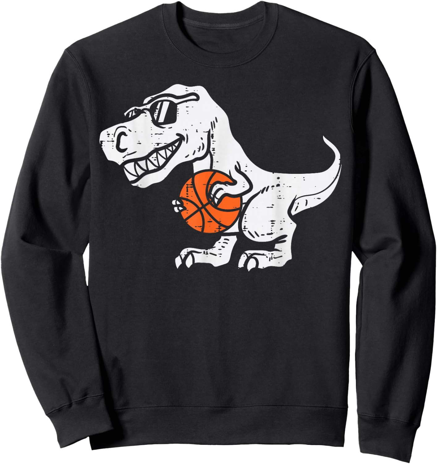 Trex Dinosaur Basketball Cute Sport Toddler Player Kids Boys Sweatshirt - Sweatshirt | Black