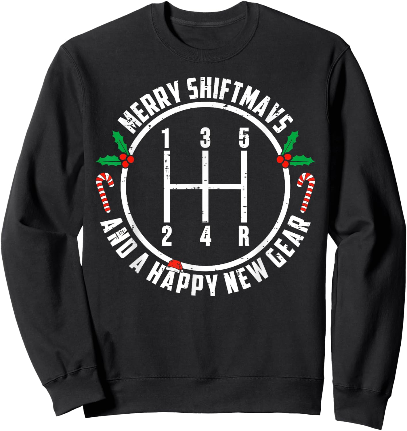 Merry Shiftmas And A Happy New Gear Car Guy Christmas Sweatshirt - Sweatshirt | Black