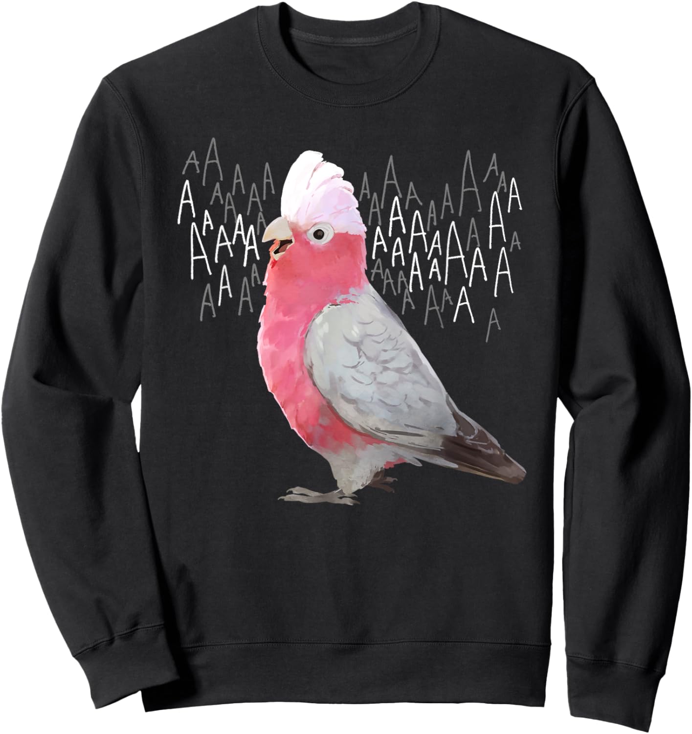 Screaming Galah Rose-Breasted Cockatoo Sweatshirt - Sweatshirt | Black