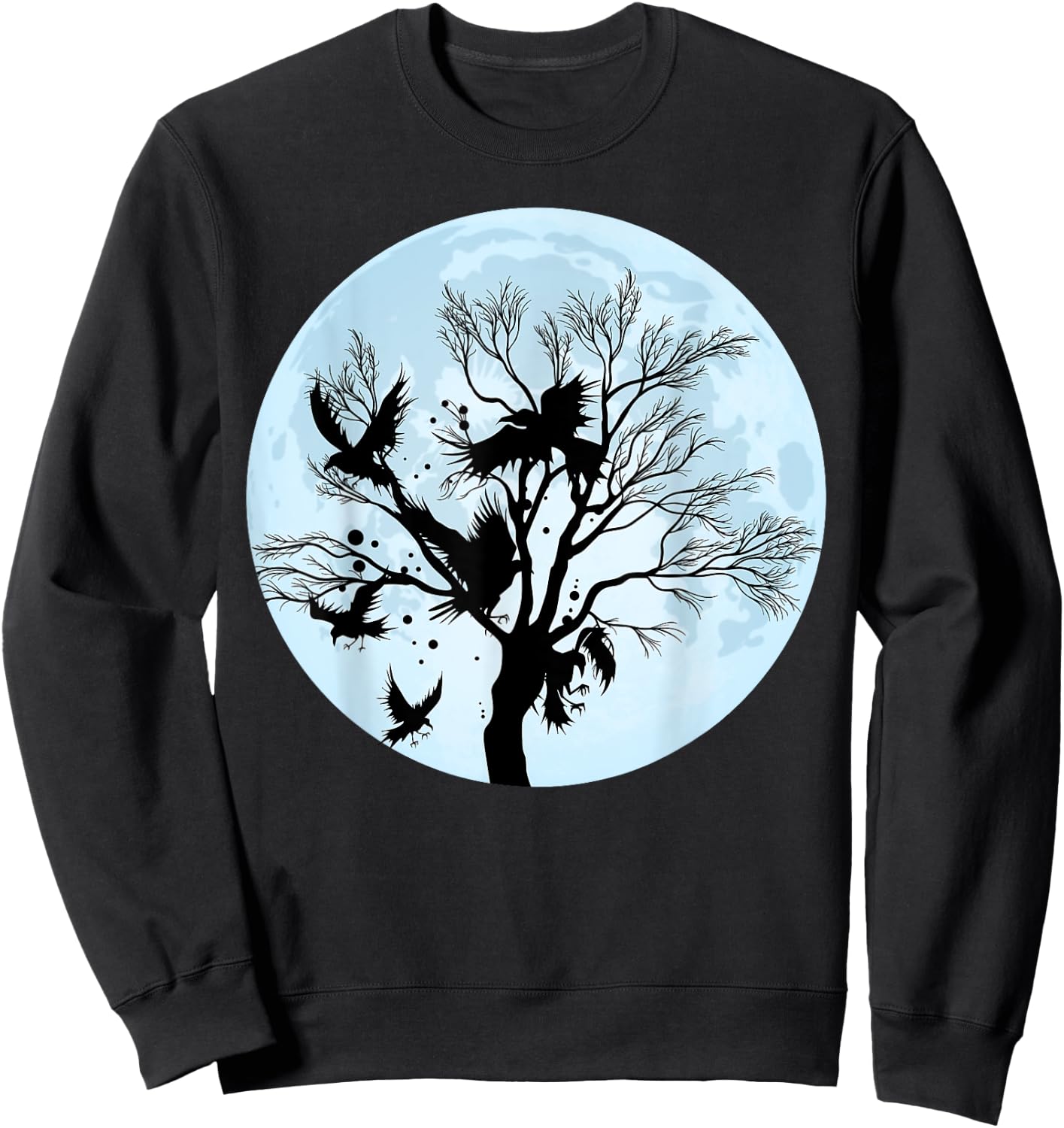 Moonlight Night Black Crow Forest Animal Bird Raven Sweatshirt - Sweatshirt | Black
