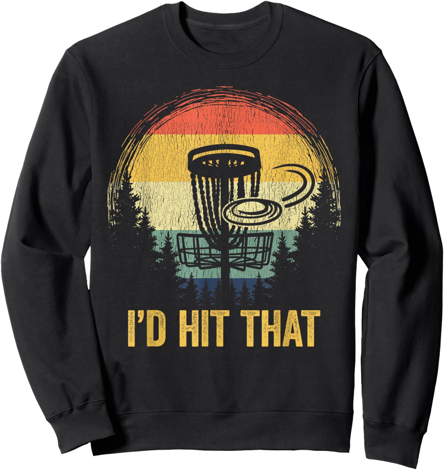 Vintage Disc Golf Funny Retro Frisbee Golf Disc Sport Player Sweatshirt - Sweatshirt | Black
