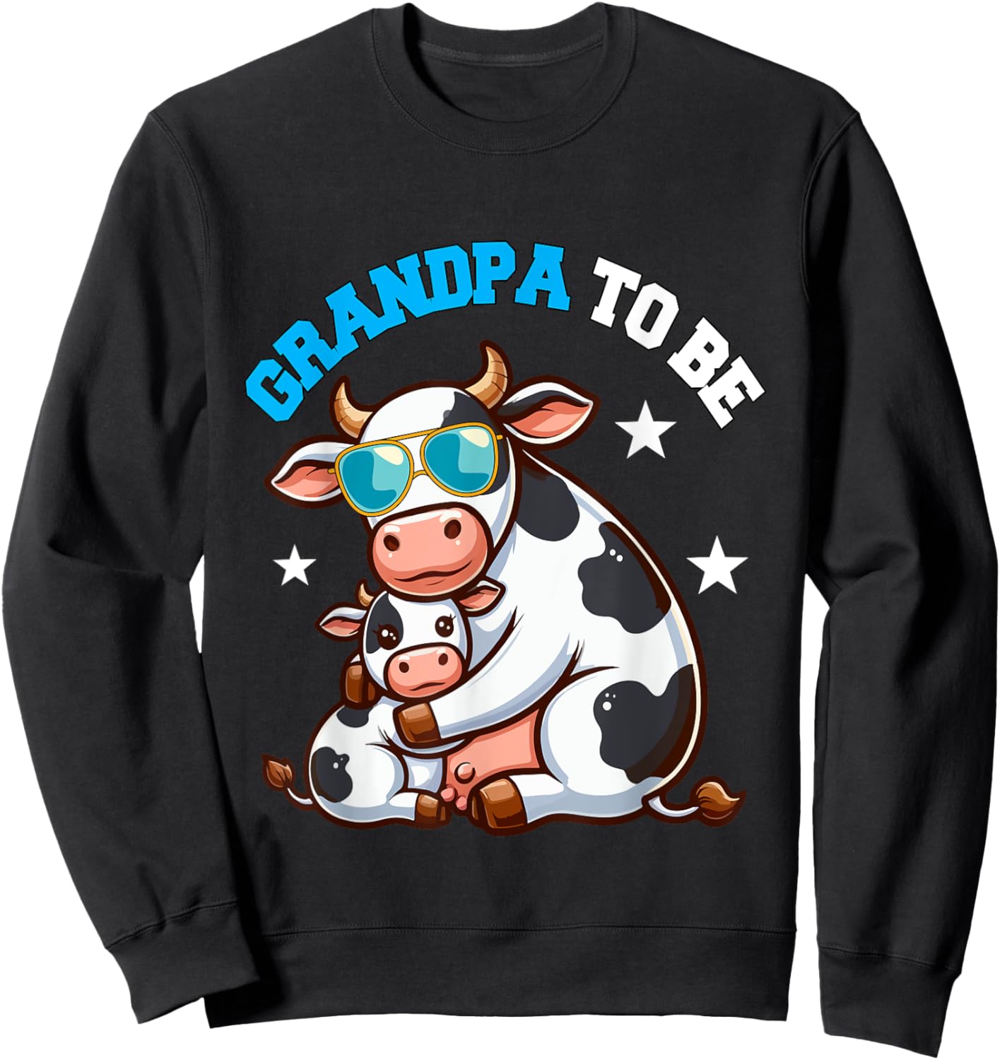 Grandpa To Be Costume Cows Pregnancy Announcement Family Sweatshirt - Sweatshirt | Black