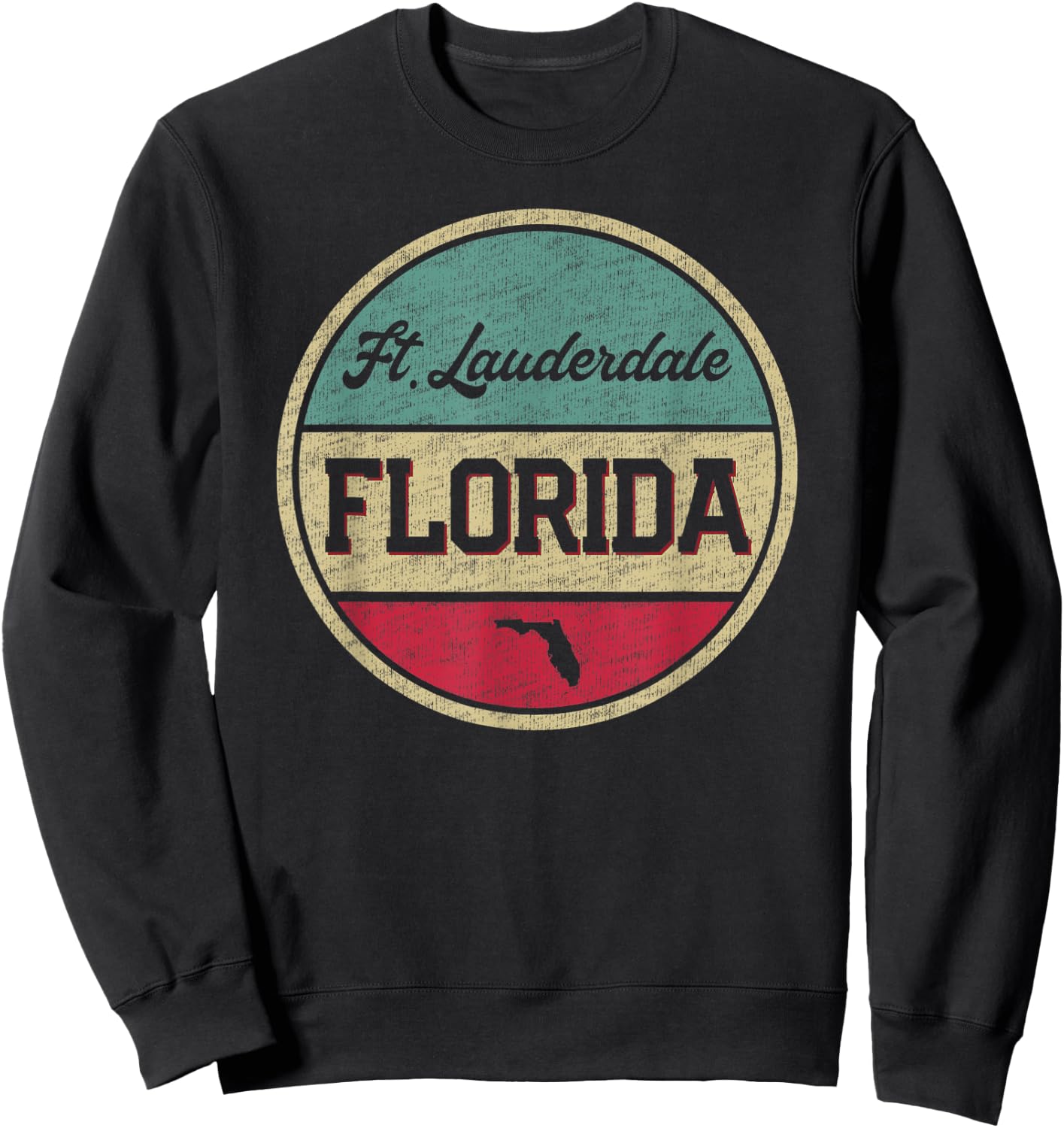 Ft. Fort Lauderdale Florida Vintage 70's 80's Retro Style Sweatshirt - Sweatshirt | Black