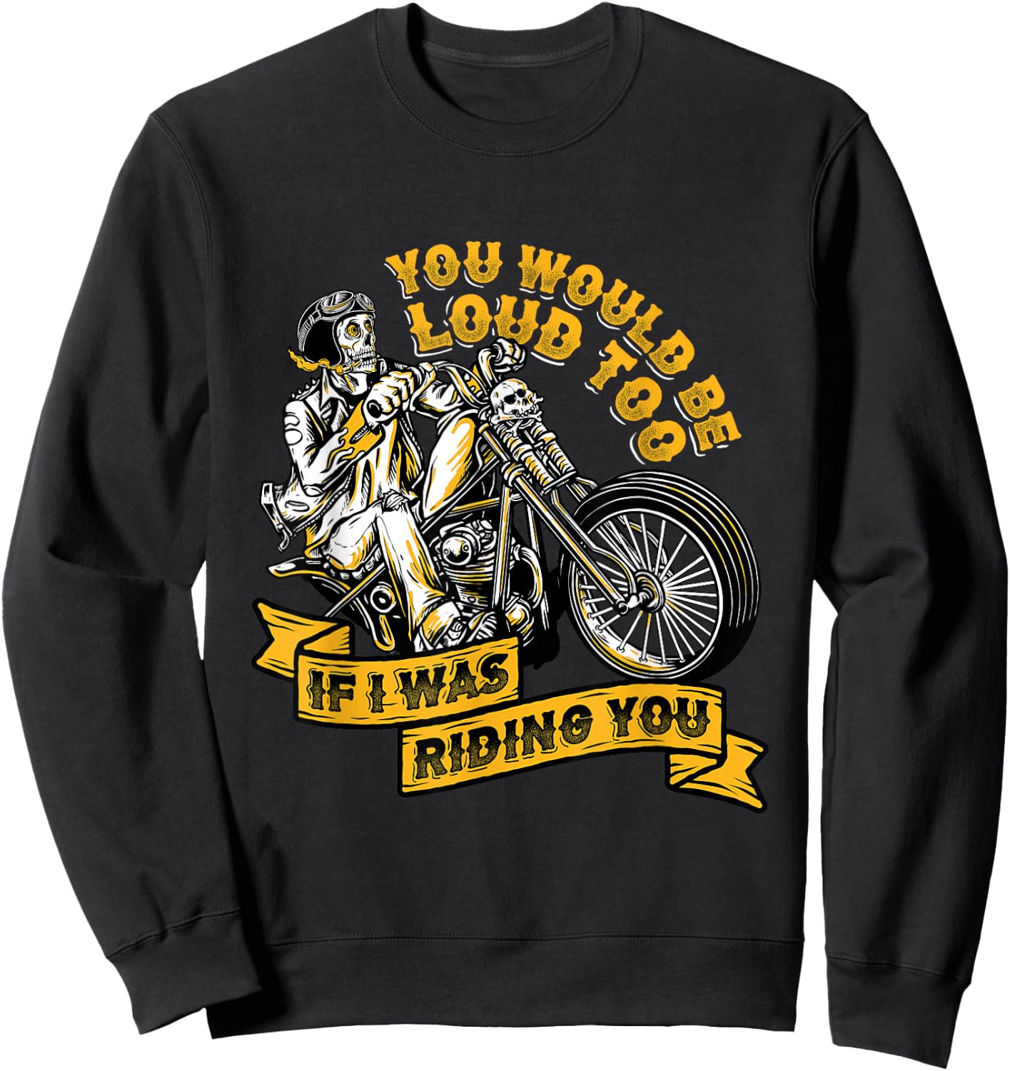 KaizenDesigns Men's Motorcycling Biker - Black, Small Sweatshirt - Sweatshirt | Black