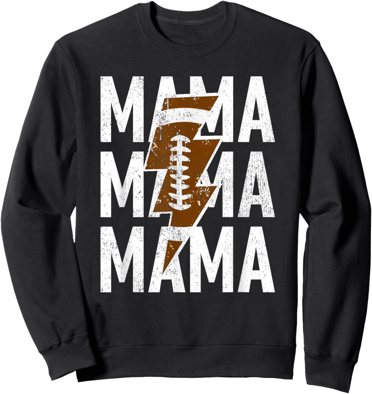 Proud Mama Football Lightning Football Mom Gifts Mothers Day Sweatshirt - Sweatshirt | Black