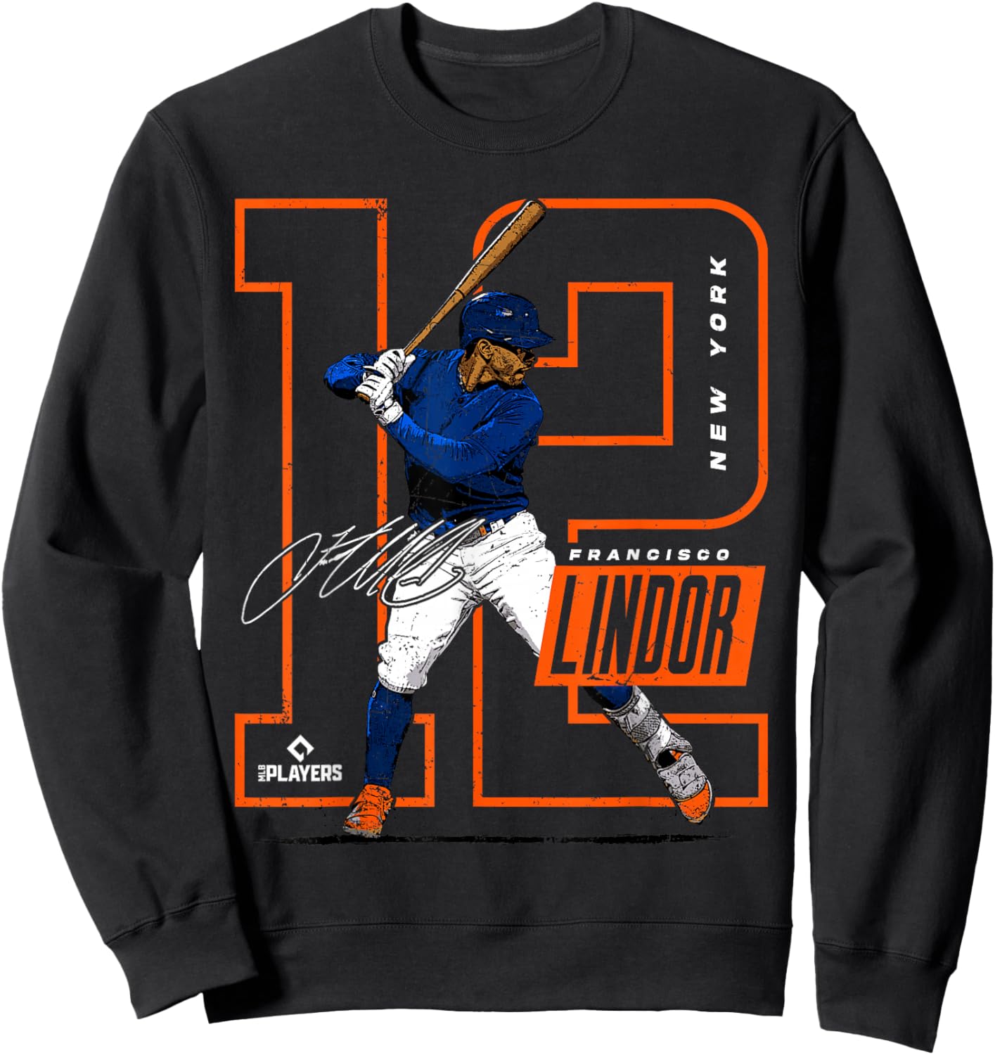 Francisco Lindor | New York Baseball MLB Player | MLBLIN4007 Sweatshirt - Sweatshirt | Black