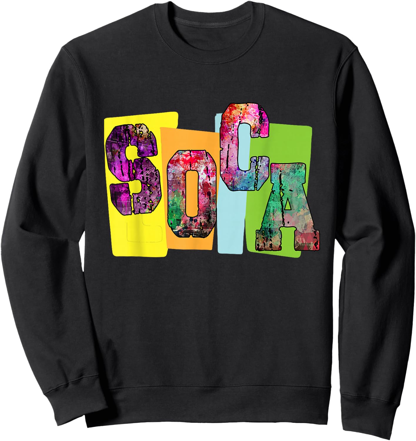 Jouvert Inspired Soca Apparel/ Carnival Top Sweatshirt - Sweatshirt | Black