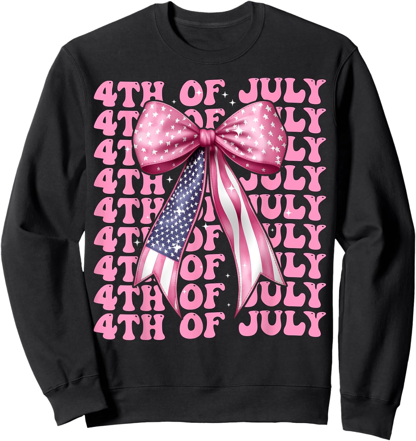 Nœud coquette 4 juillet drapeau américain patriotique fille maman Sweatshirt - Sweatshirt | Black