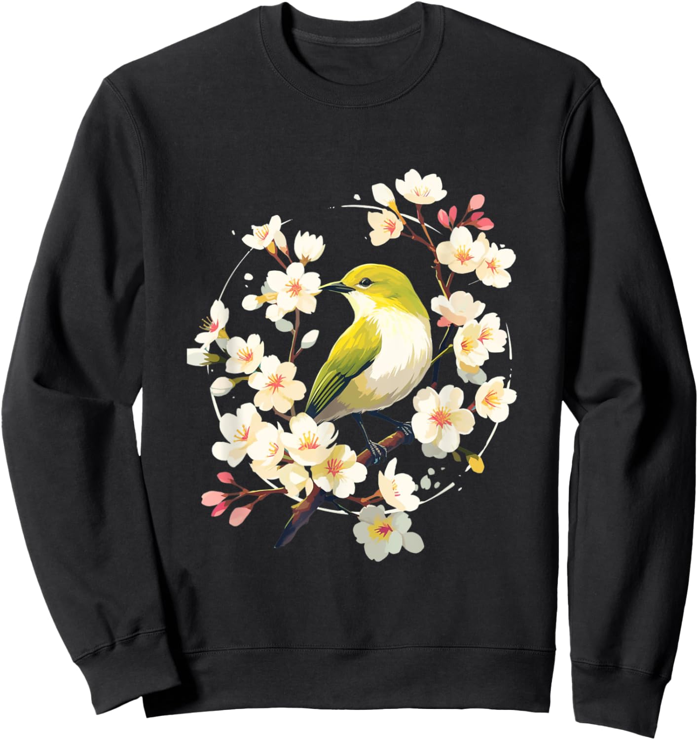 Cherry Blooms & Mejiro Moments: A Spring Affair Sweatshirt - Sweatshirt | Black