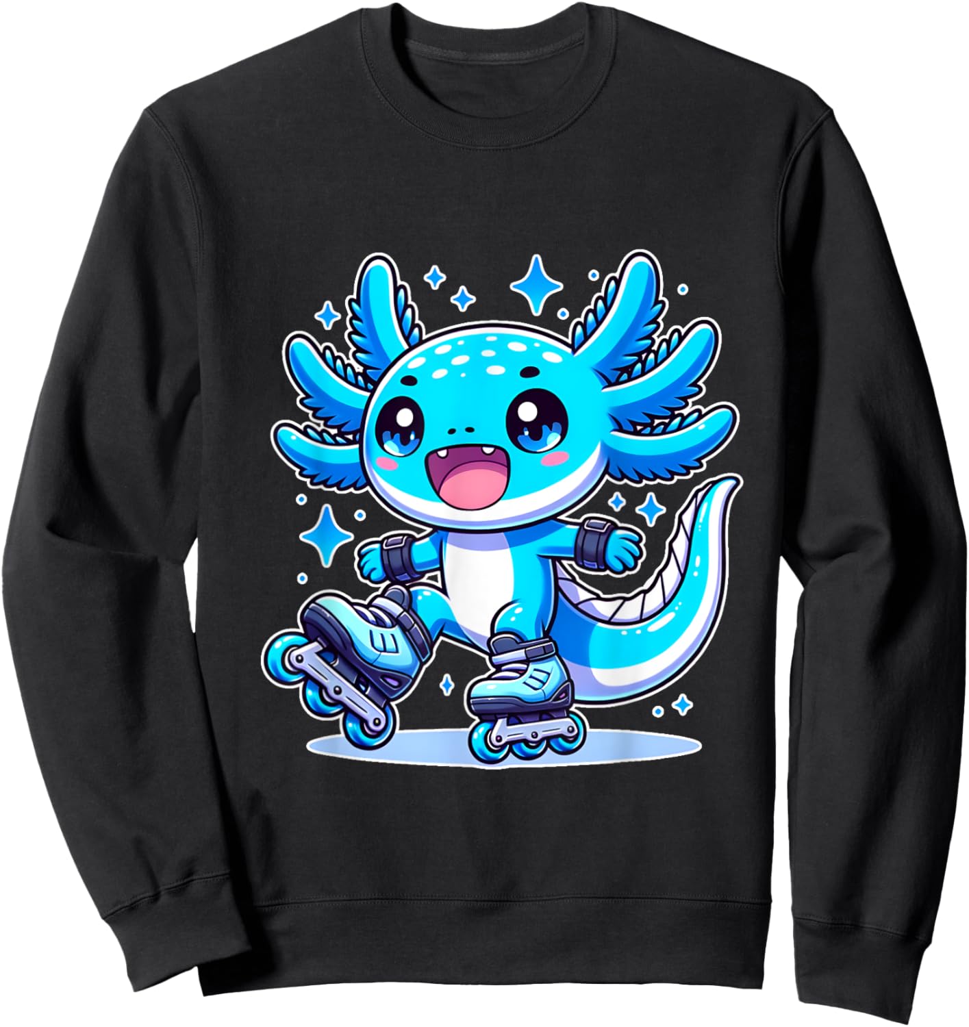 Funny Axolotl Rollerblade roller skater roller skate funny Sweatshirt - Sweatshirt | Black