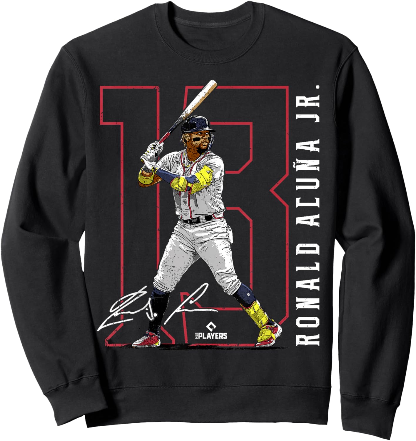 Ronald Acuna Jr. | Atlanta Baseball MLB Players | MLBRAC3003 Sweatshirt - Sweatshirt | Black