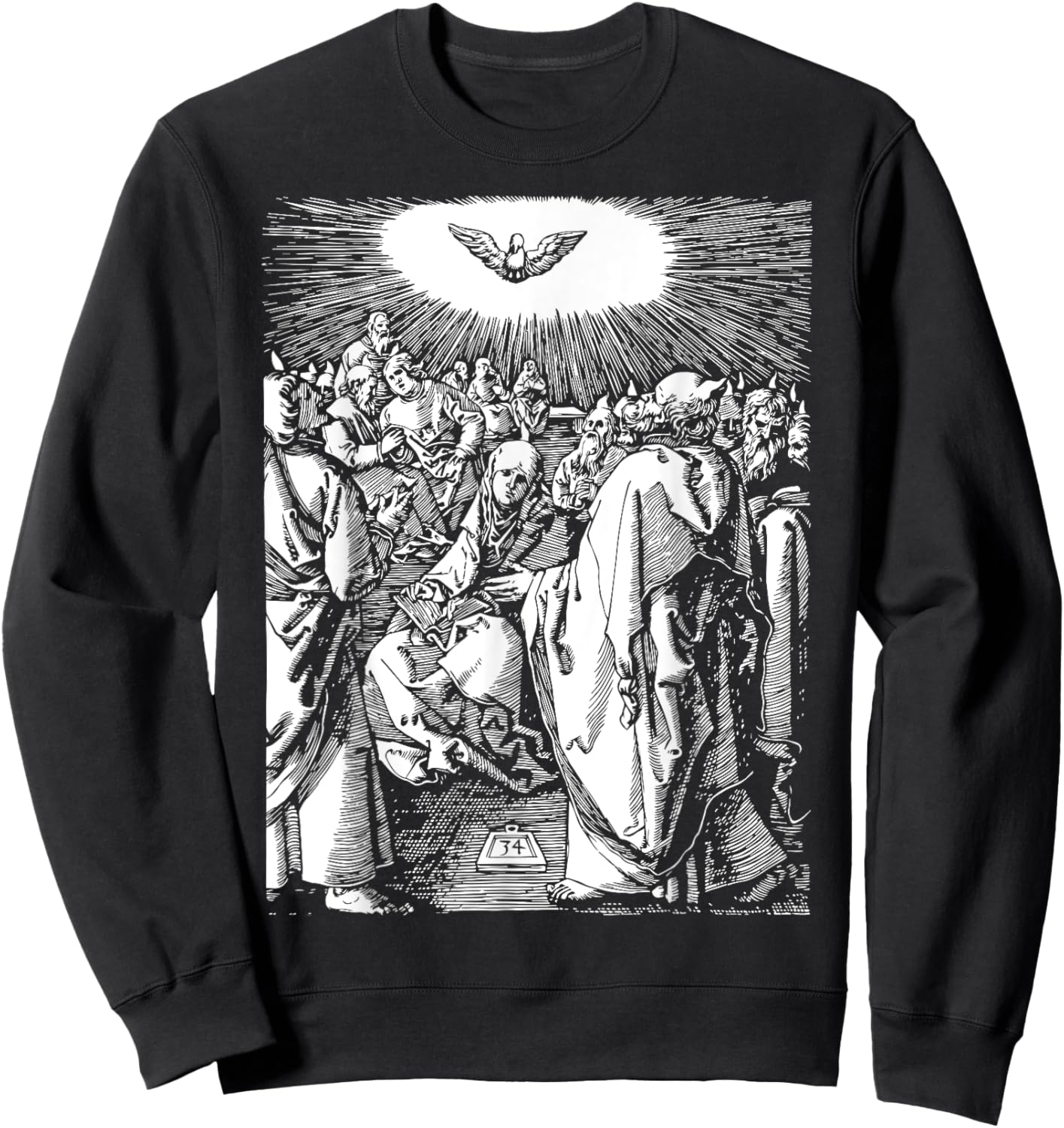 Pentecost Dove Tongues of Fire Flame Holy Spirit Catholic Sweatshirt - Sweatshirt | Black