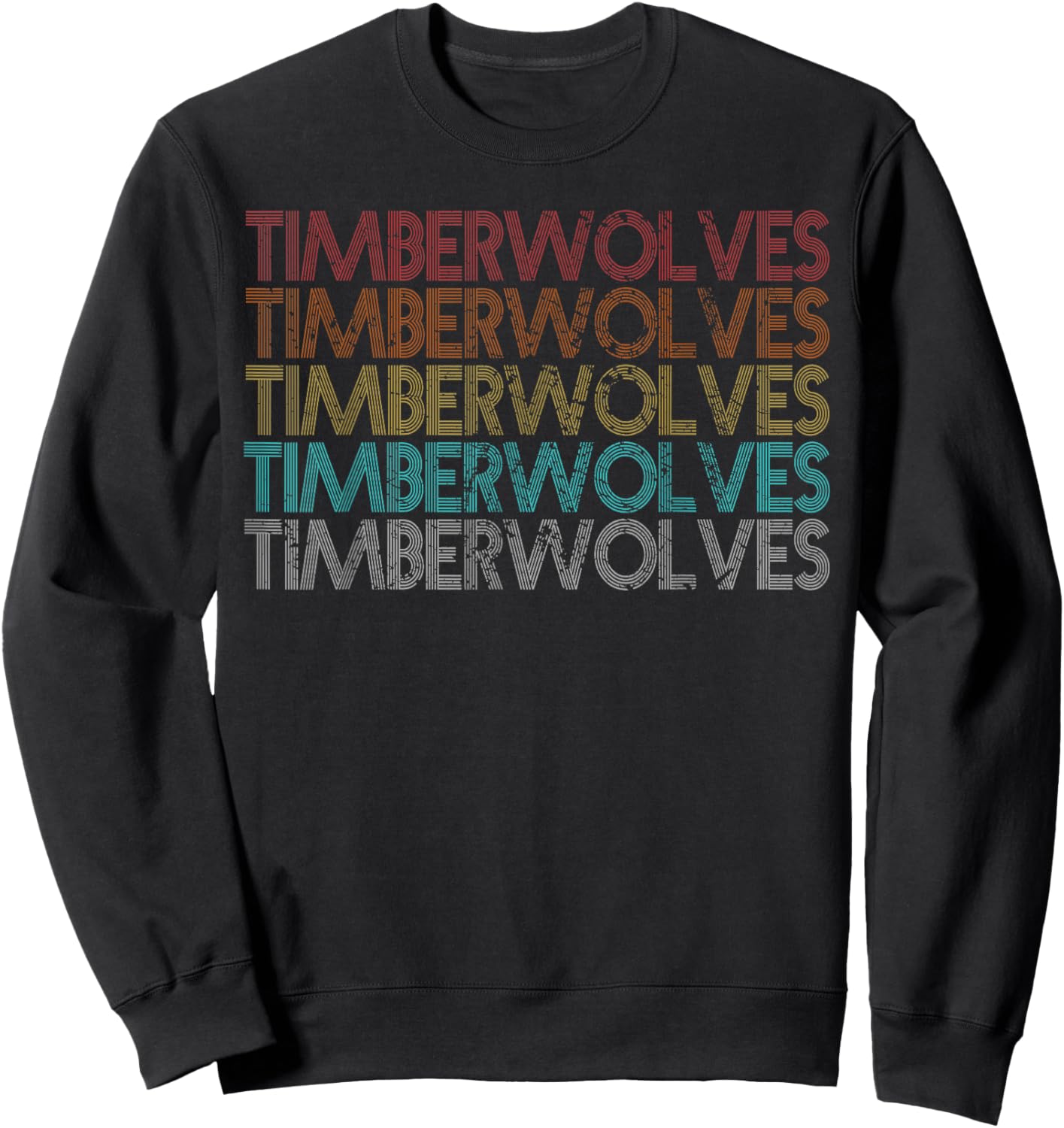 Retro Vintage Timberwolves Sweatshirt - Sweatshirt | Black