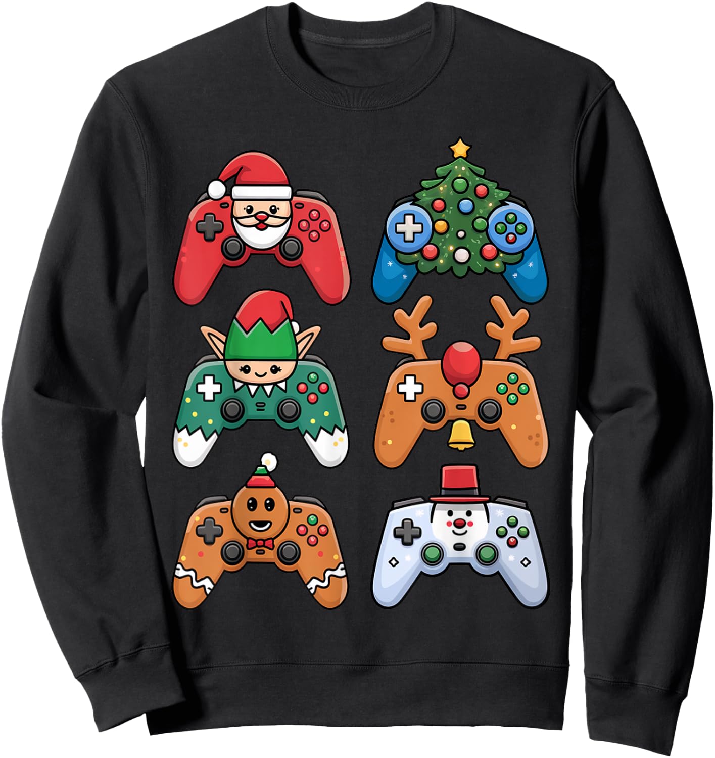Christmas Video Gamer Controller Xmas Gaming Men Boys Kids Sweatshirt - Sweatshirt | Black