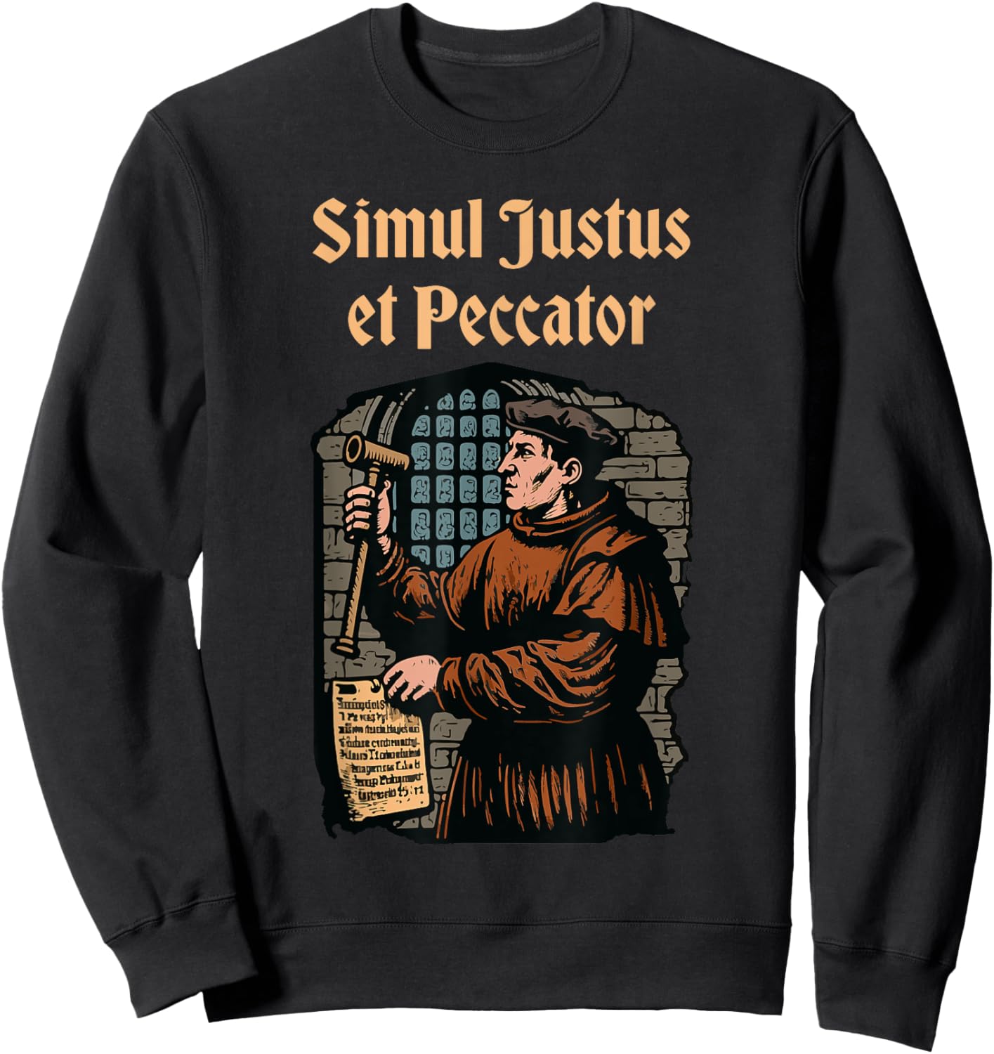 Martin Luther Reformation Simul Justus et Peccator Christian Sweatshirt - Sweatshirt | Black