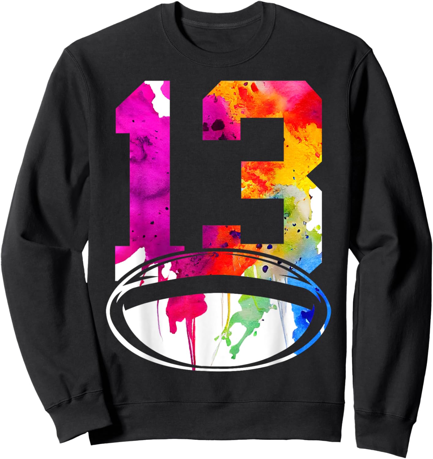Number 13 Rugby 13th Birthday Sweatshirt - Sweatshirt | Black