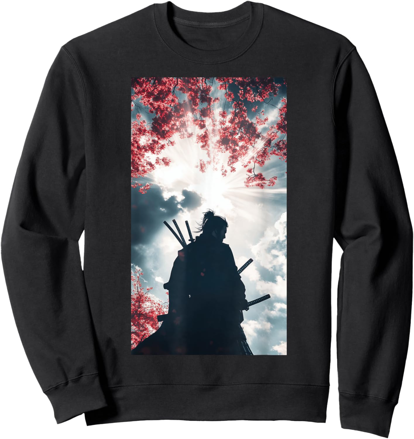 Samurai Silhouette Warrior Ninja Katana Sweatshirt - Sweatshirt | Black