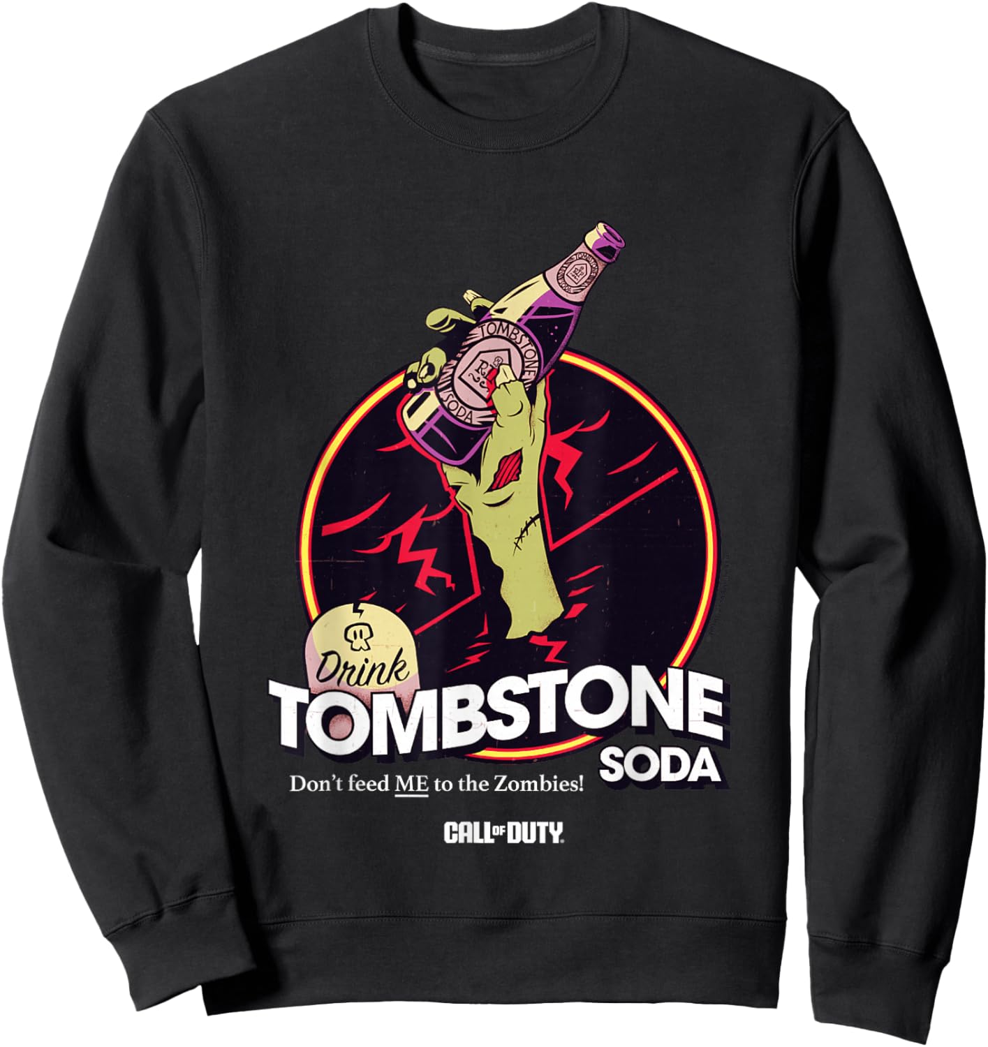 Call Of Duty Zombies Drink Tombstone Soda Vintage , Red, S Sweatshirt - Sweatshirt | Black