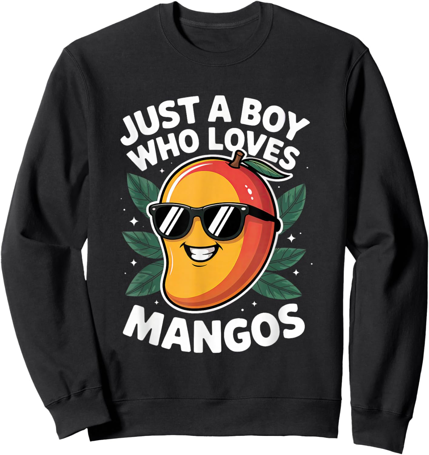 Just a Boy Who Loves Mangos Mango Fruit Men Boys Kds Teens Sweatshirt - Sweatshirt | Black