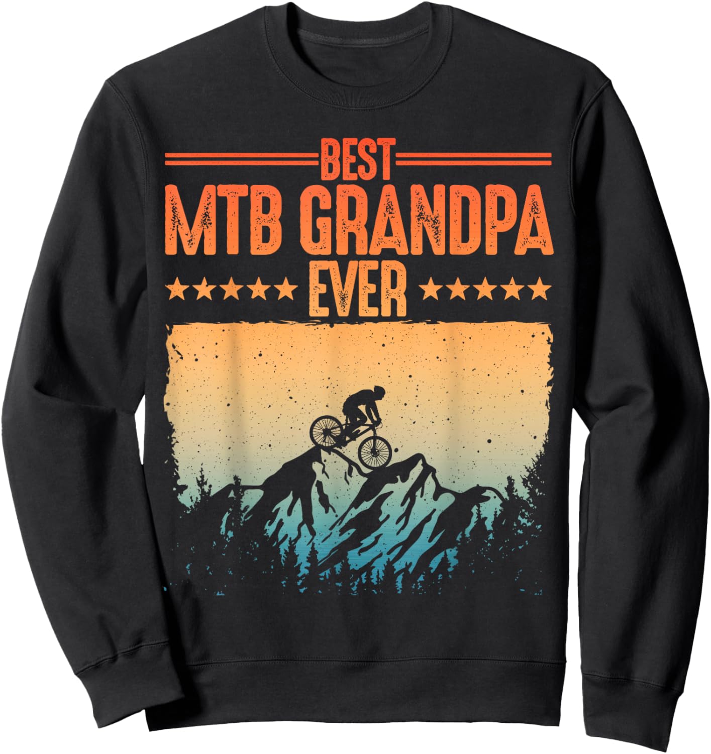 Funny Mountain Bike Design Vintage Biker Grandpa Sweatshirt - Sweatshirt | Black