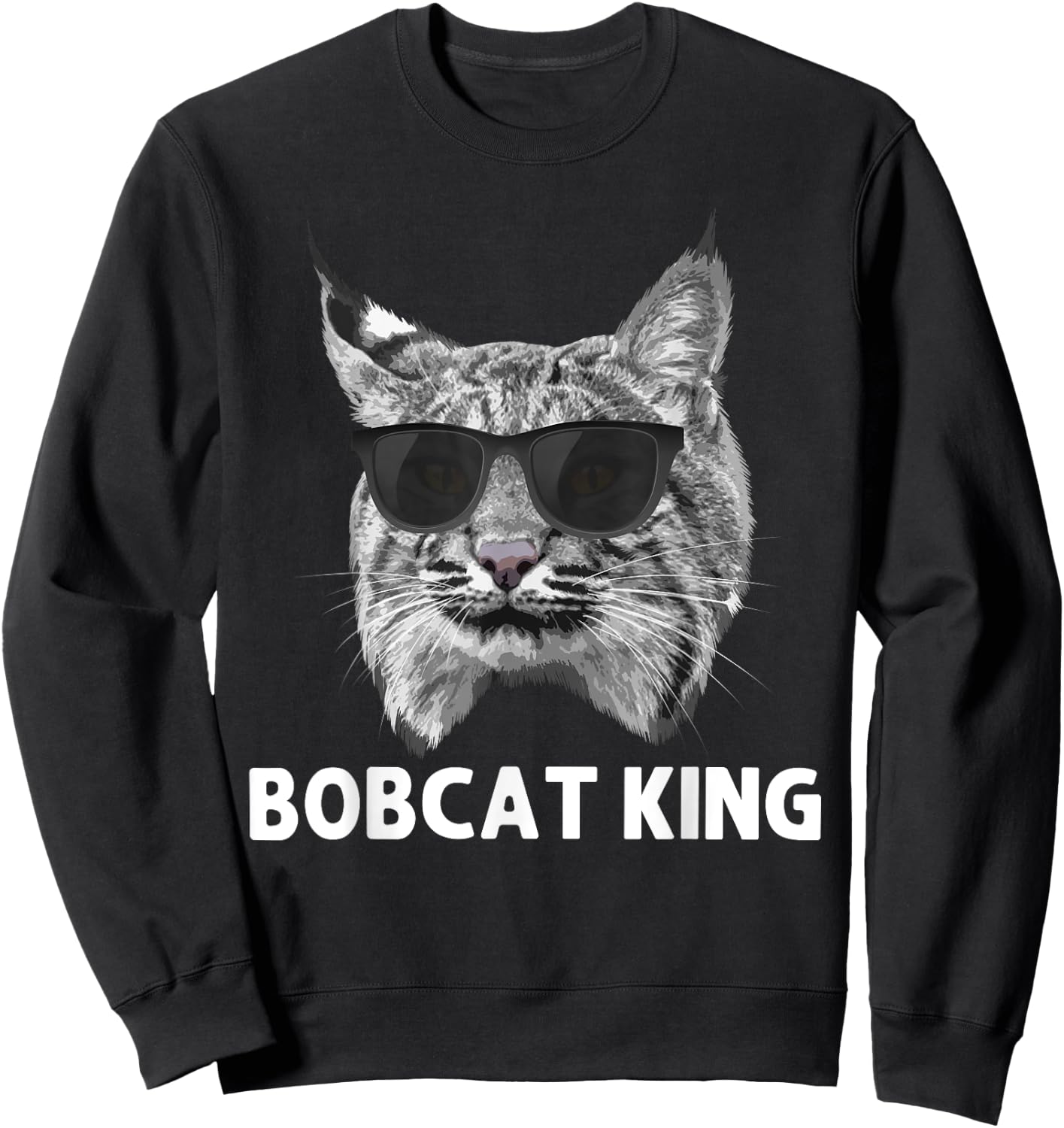 Cool Bobcat Art Dad Father Animal Bobcat Lover Sweatshirt - Sweatshirt | Black
