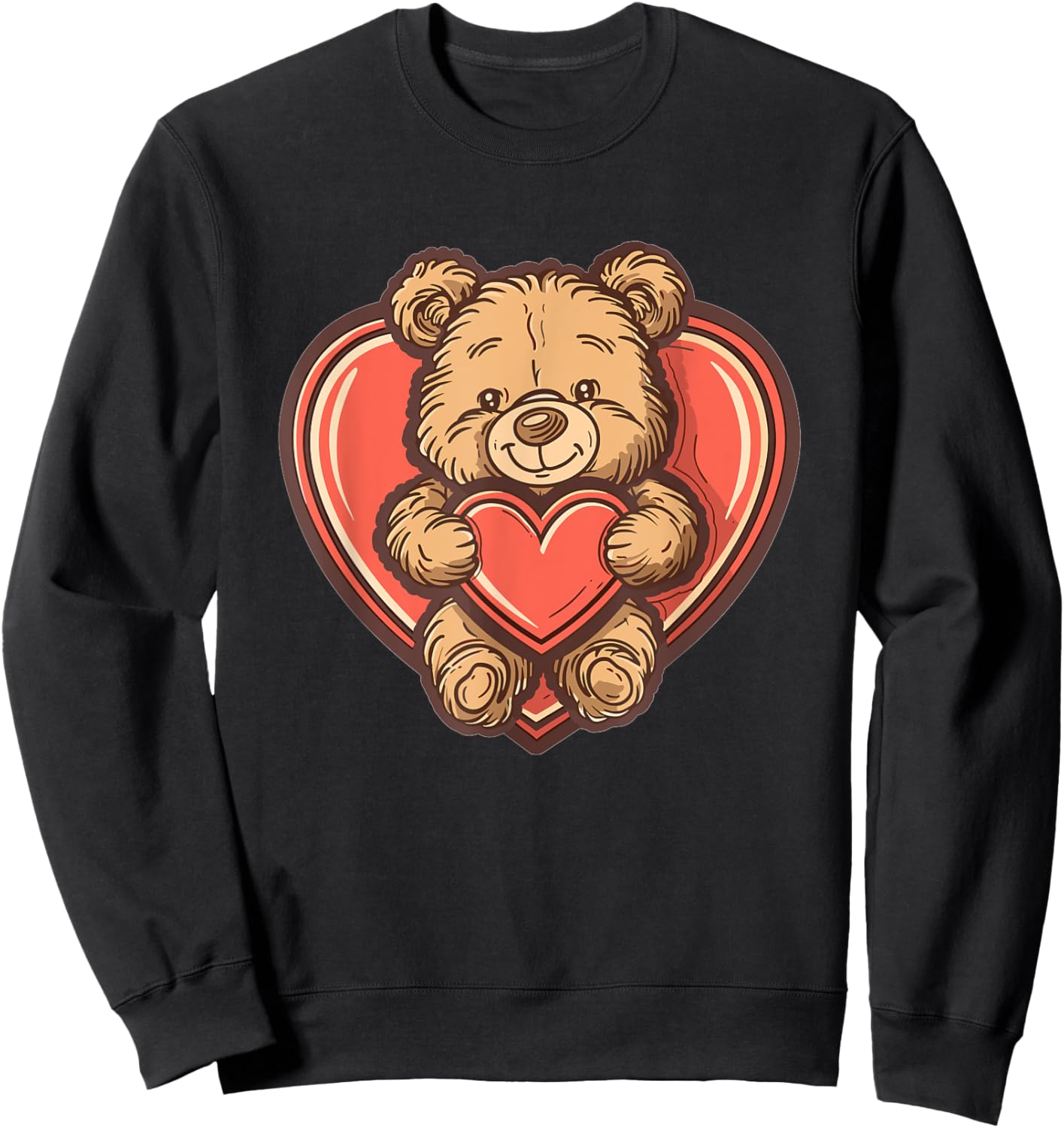 Cartoon Teddy I Cute Teddy Bear Sweatshirt - Sweatshirt | Black