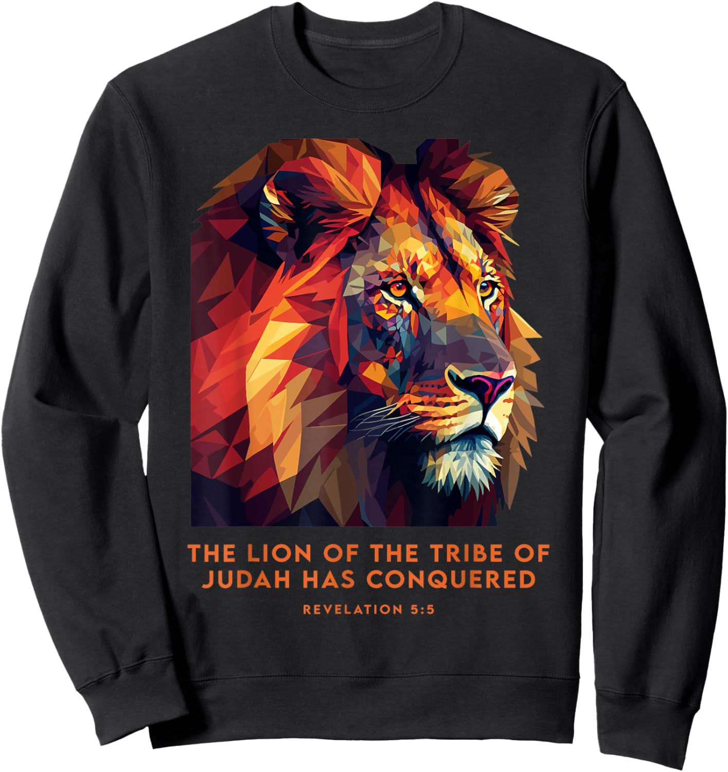 Lion of Judah Jesus Revelation Bible Verse Christian Sweatshirt - Sweatshirt | Black