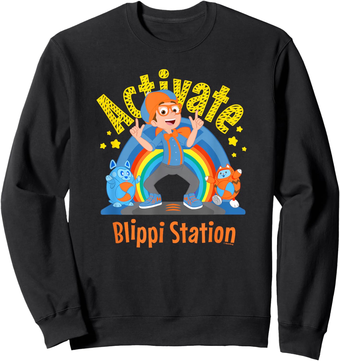 Blippi Rainbow Activate Station Dance Sweatshirt - Sweatshirt | Black