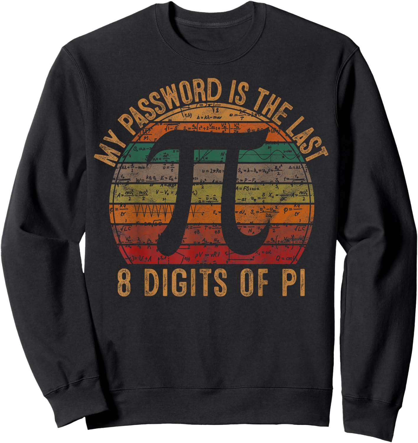 My Password Is The Last 8 Digits of Pi Gift Math Pi Day Sweatshirt - Sweatshirt | Black