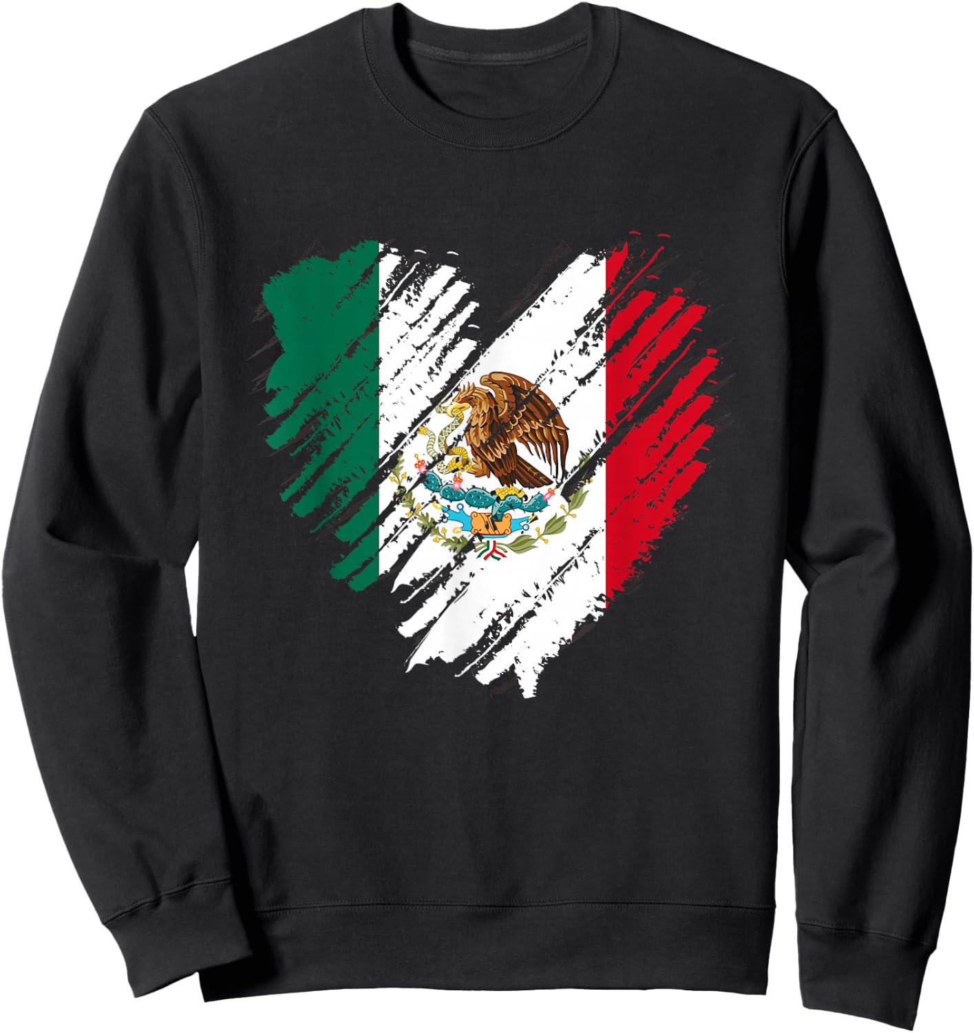 Mexico City Mexican Flag Heart Gift Mexico Sweatshirt - Sweatshirt | Black