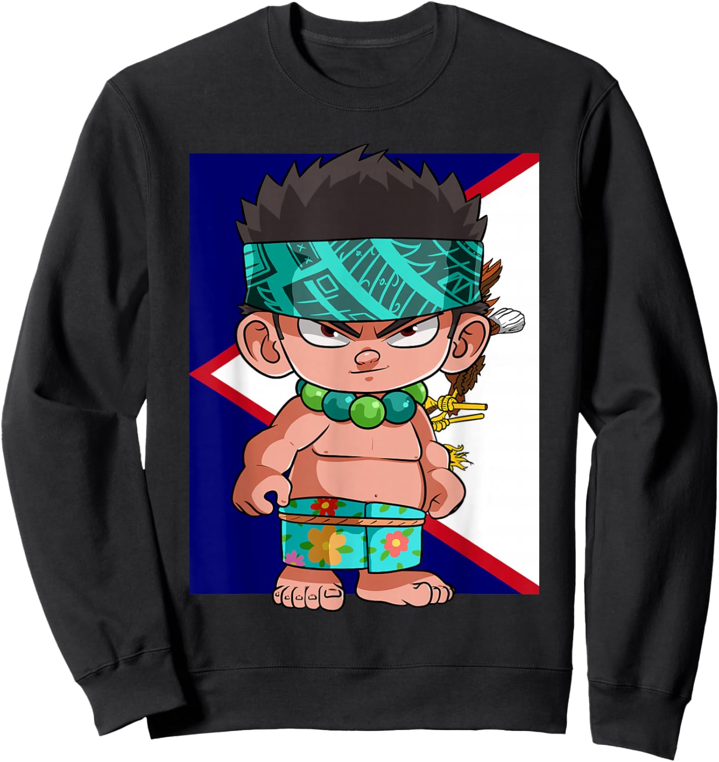American Samoan Pride Polynesian Samoa Flag Kids AIGA Sweatshirt - Sweatshirt | Black