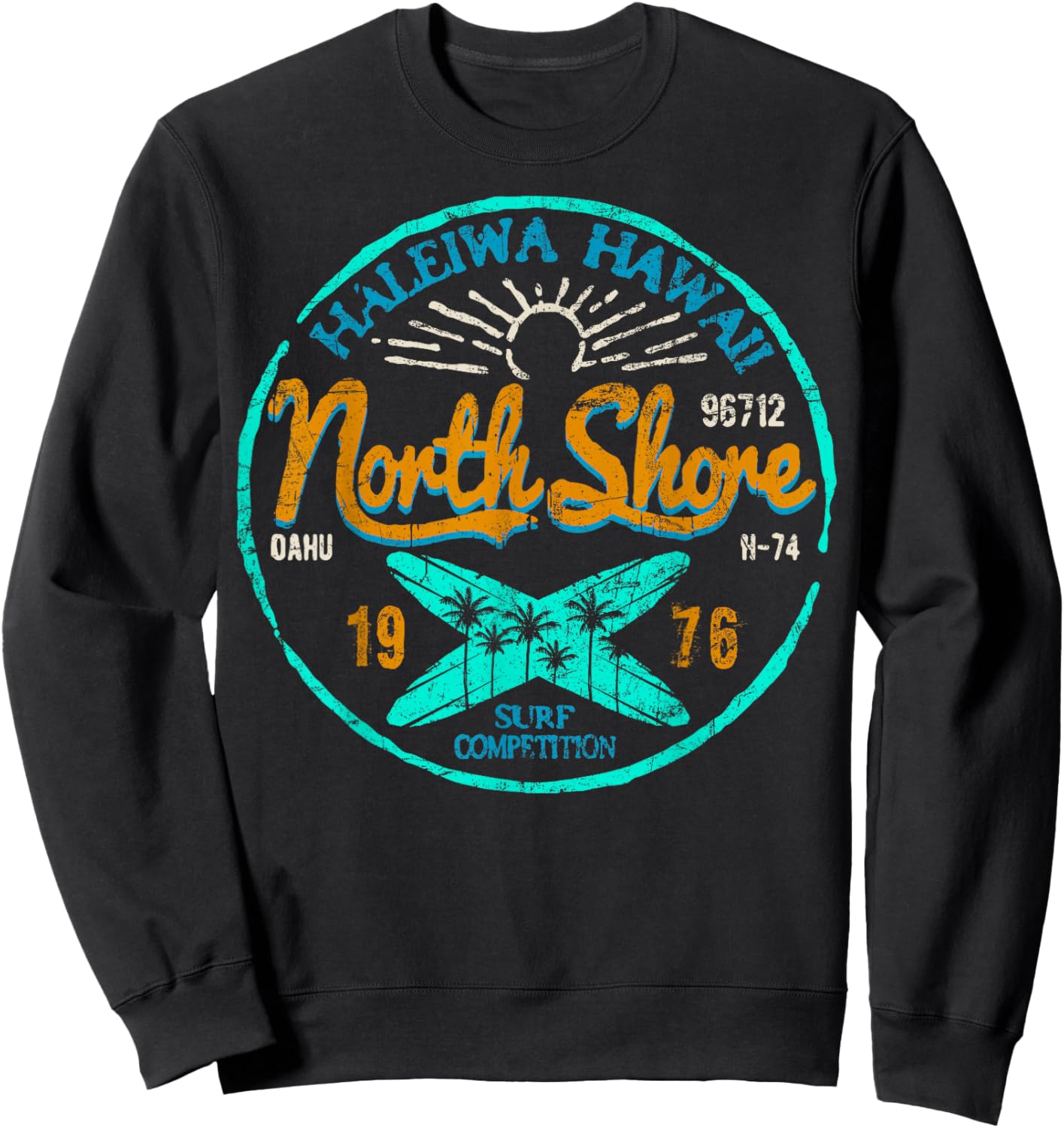 North Shore Hawaii Surfing Haleiwa Oahu Surf Surfer Sweatshirt - Sweatshirt | Black