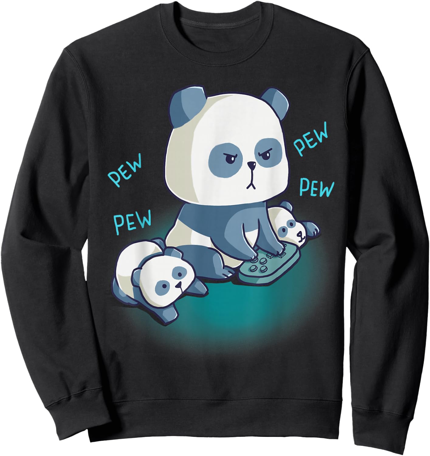 Gamer Parents Dad Mum Child Panda Bear Video Gaming Nerd Sweatshirt - Sweatshirt | Black