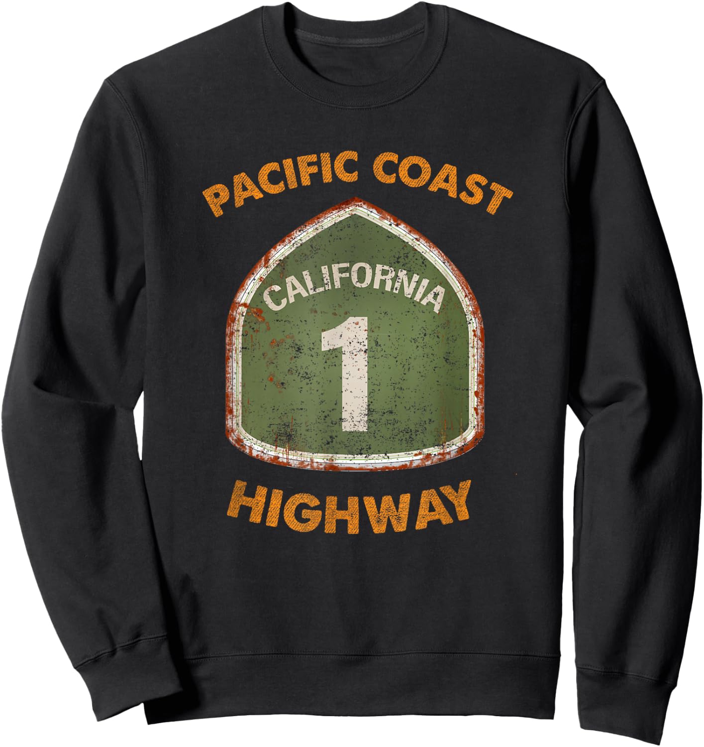 California State Route One, Pacific Coast Highway Souvenir Sweatshirt - Sweatshirt | Black