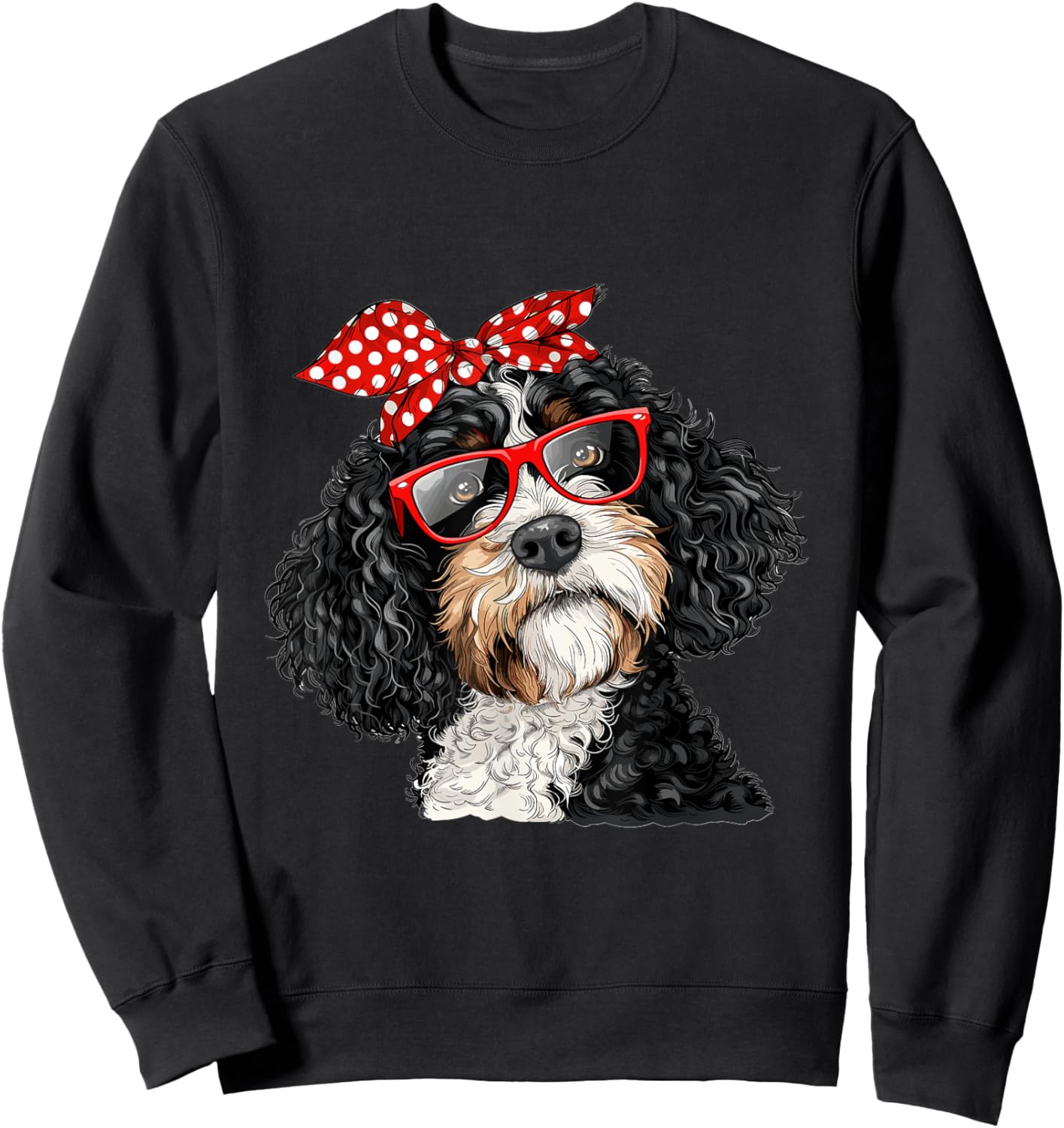 Bernedoodle Dog Mom Bandana Mothers Day Graphic Sweatshirt - Sweatshirt | Black
