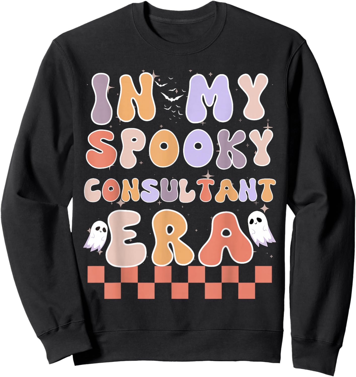 In My Spooky Consultant Era Ghost Halloween Retro Sweatshirt - Sweatshirt | Black