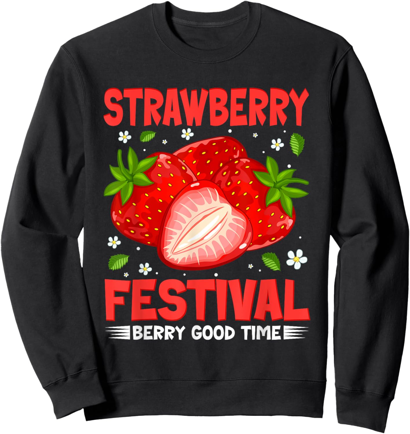 Retro Strawberry Festival Shirt Funny Fruit Lover Fruitarian Sweatshirt - Sweatshirt | Black