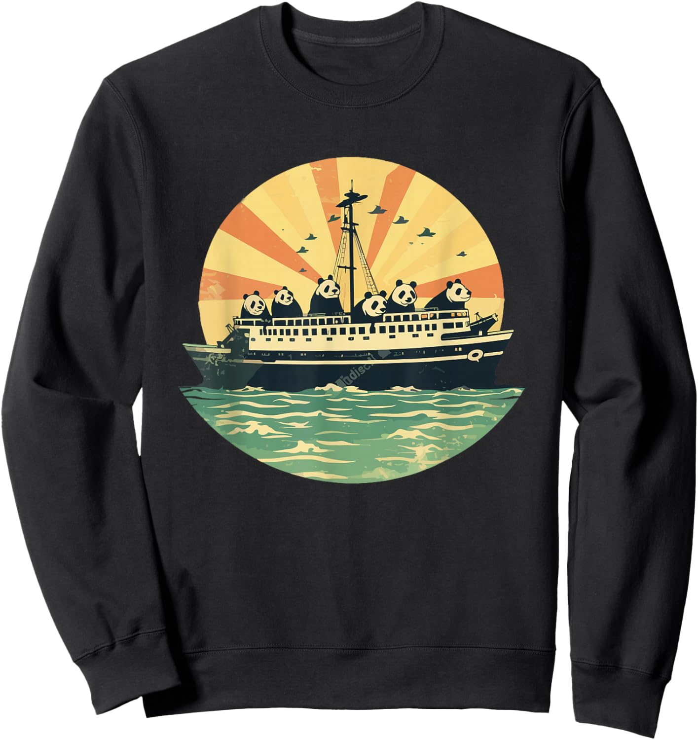 Sailer Panda Ocean Cruise Vacation Sweatshirt - Sweatshirt | Black