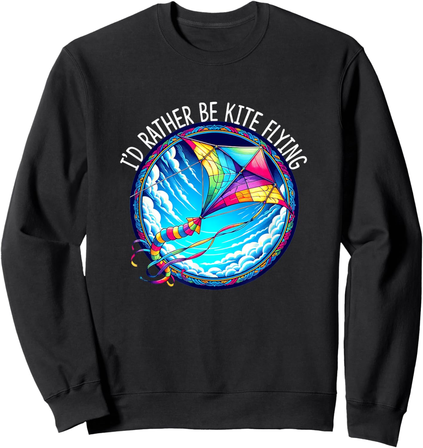 I'd Rather Be Kite Flying Sweatshirt - Sweatshirt | Black