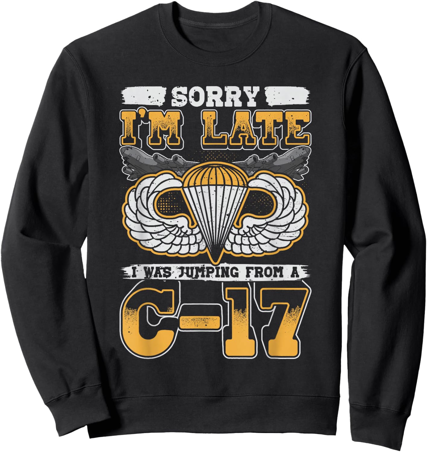 Airborne Division Paratrooper C-17 Sweatshirt - Sweatshirt | Black
