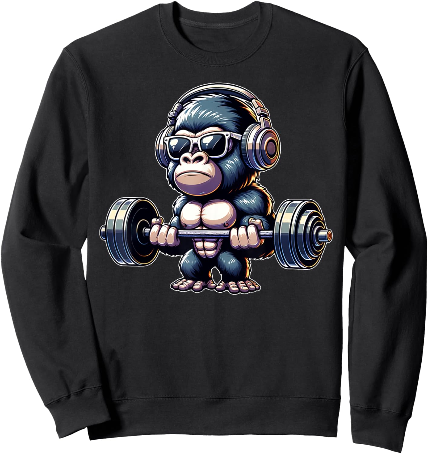 Gorilla Funny Gym Weightlifting Bodybuilder Fitness Workout Sweatshirt - Sweatshirt | Black