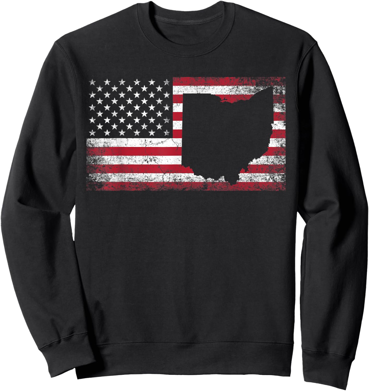 Ohio 4th of July American Flag USA America Patriotic Sweatshirt - Sweatshirt | Black