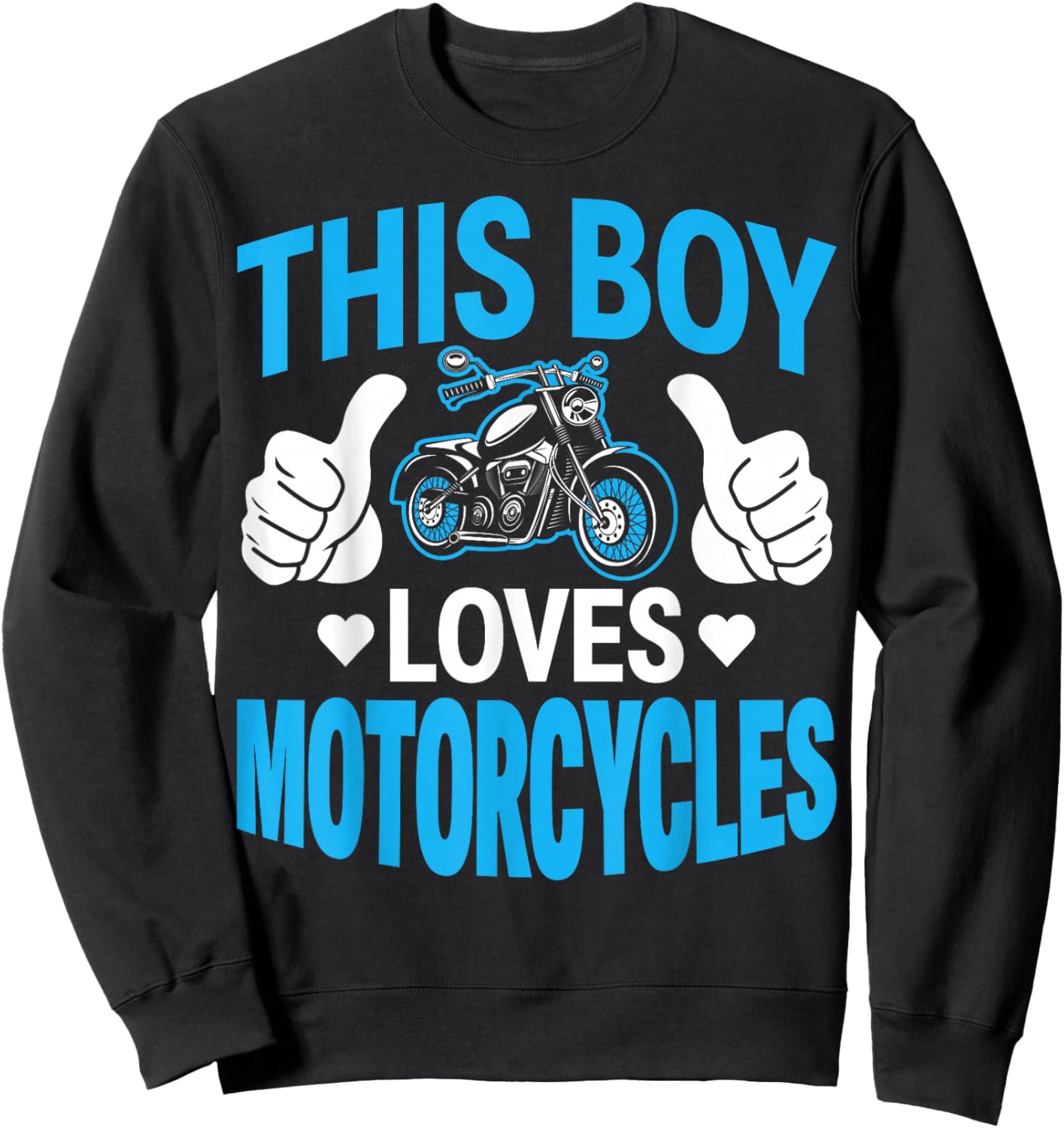 This Boy Loves Motorcycles Motorcycling Bike Rider Biker Men Sweatshirt - Sweatshirt | Black