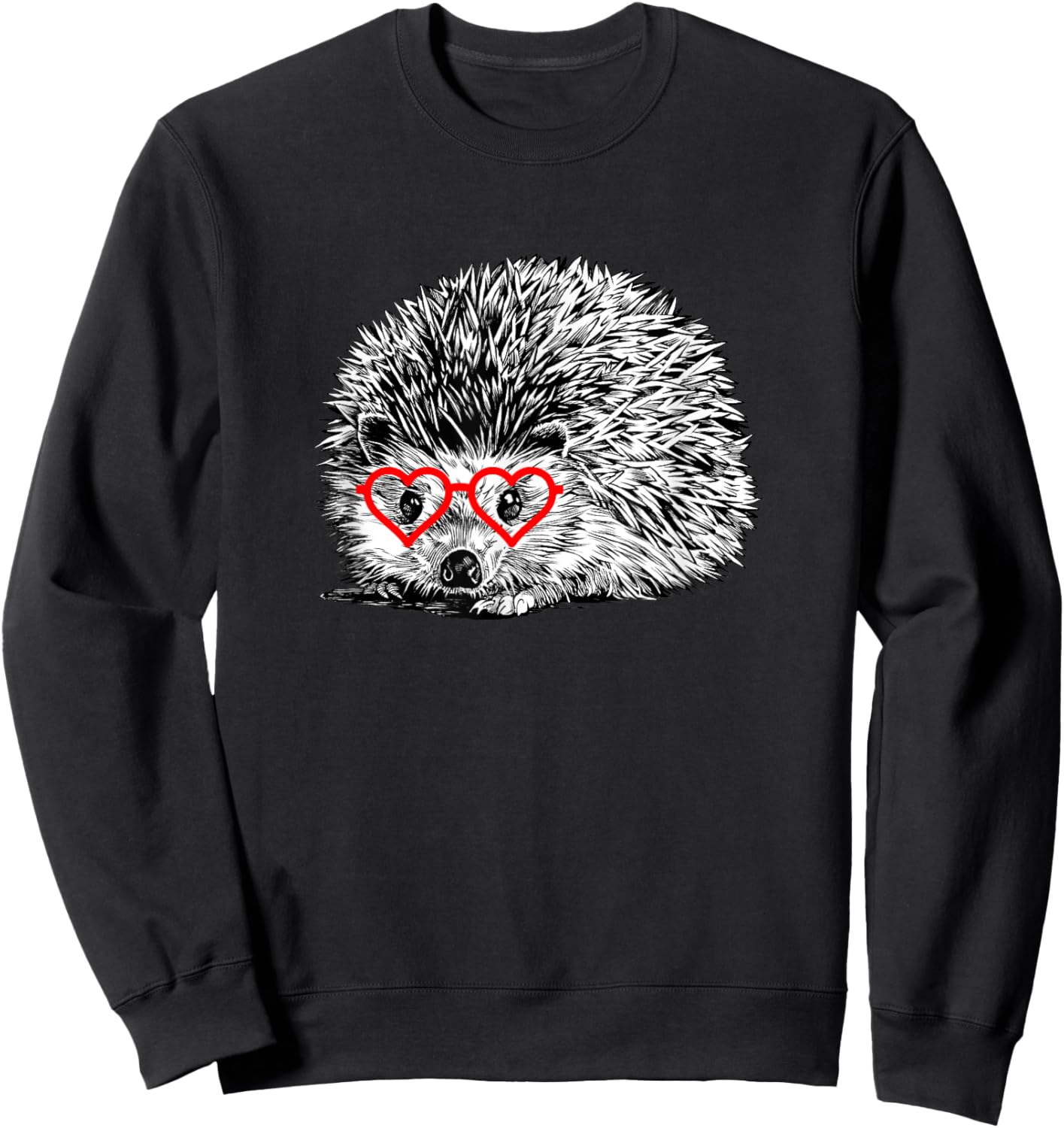The Pawster Hedgehog Valentines Day Pet Mom Animal Lover ,Black,Small Sweatshirt - Sweatshirt | Black