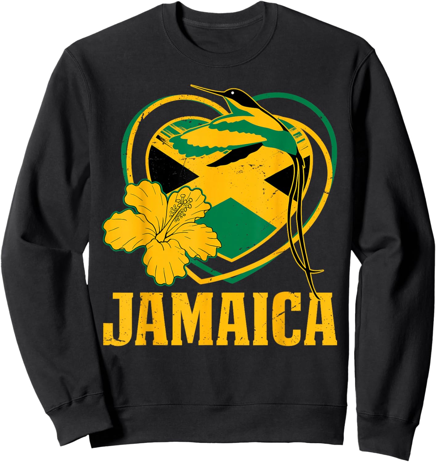 Funny Jamaica Independence Day 1962 Jamaican Doctor Bird Sweatshirt - Sweatshirt | Black