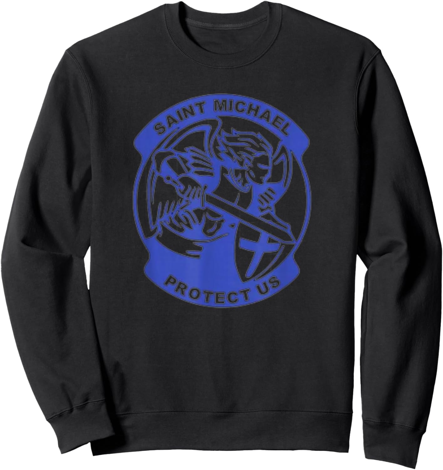 St. Michael The Archangel Fire, Police, Military Gift Sweatshirt - Sweatshirt | Black