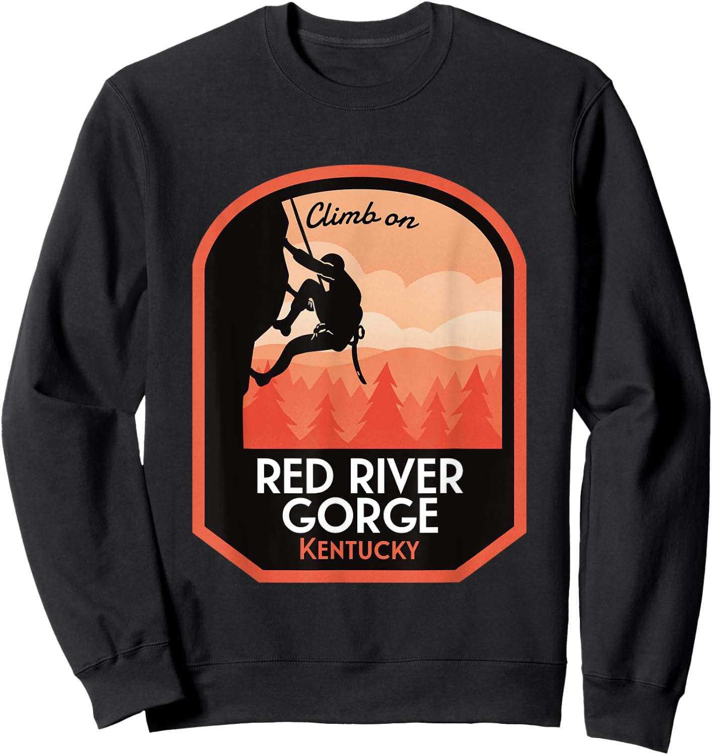 Red River Gorge Kentucky Rock Climbing Sweatshirt - Sweatshirt | Black
