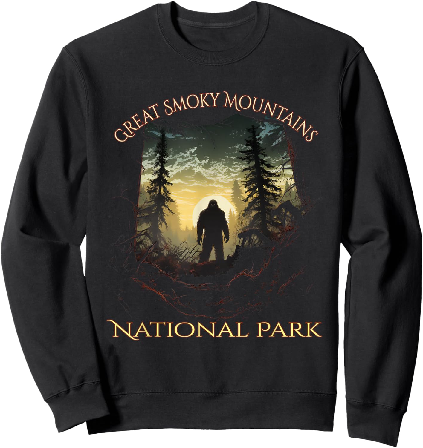 Great Smokey Mountains National Park Bigfoot Sasquatch Sweatshirt - Sweatshirt | Black
