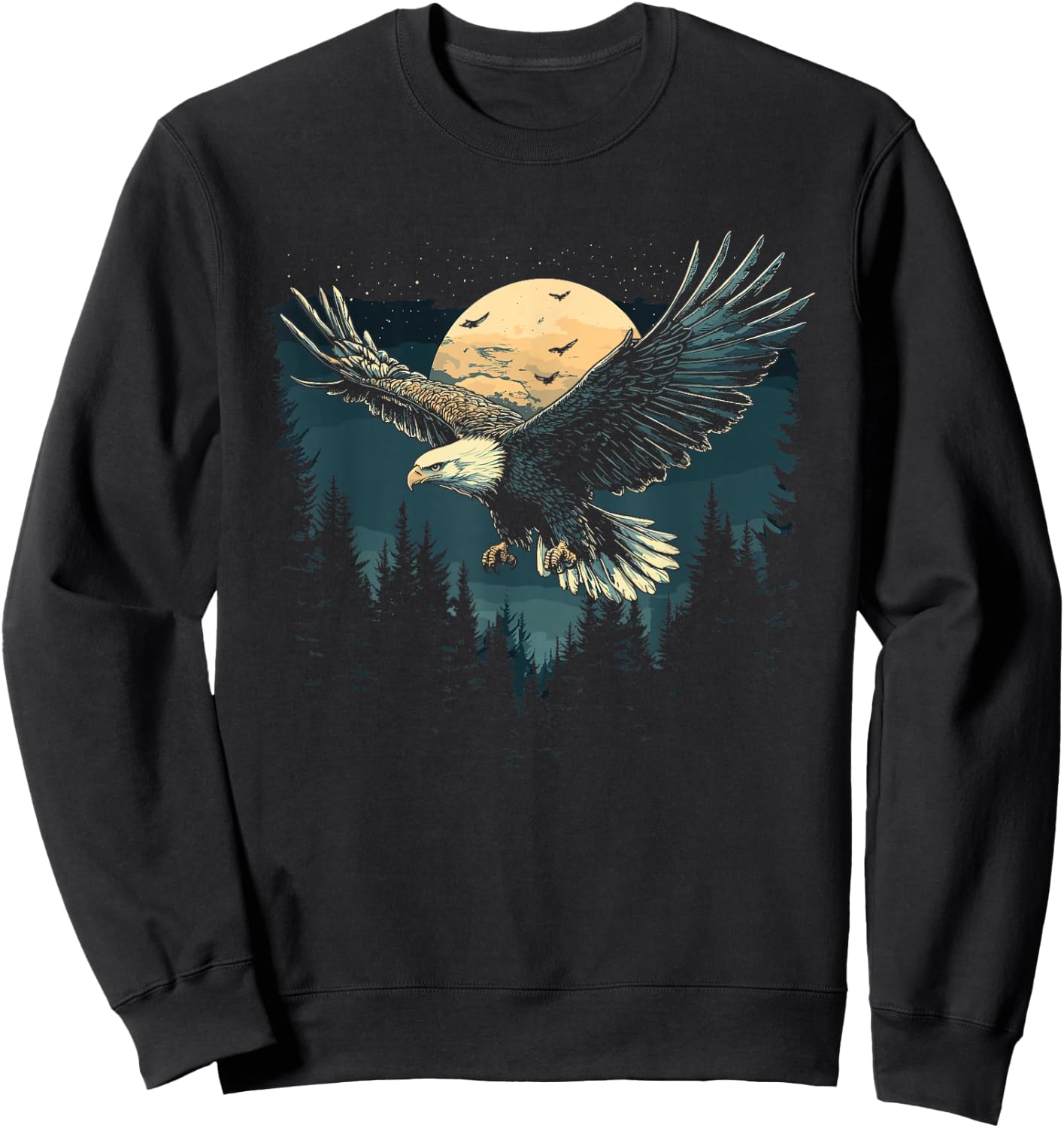 Bald Eagle & Eagle, Animal, Forest & Nature, Wildlife Sweatshirt - Sweatshirt | Black