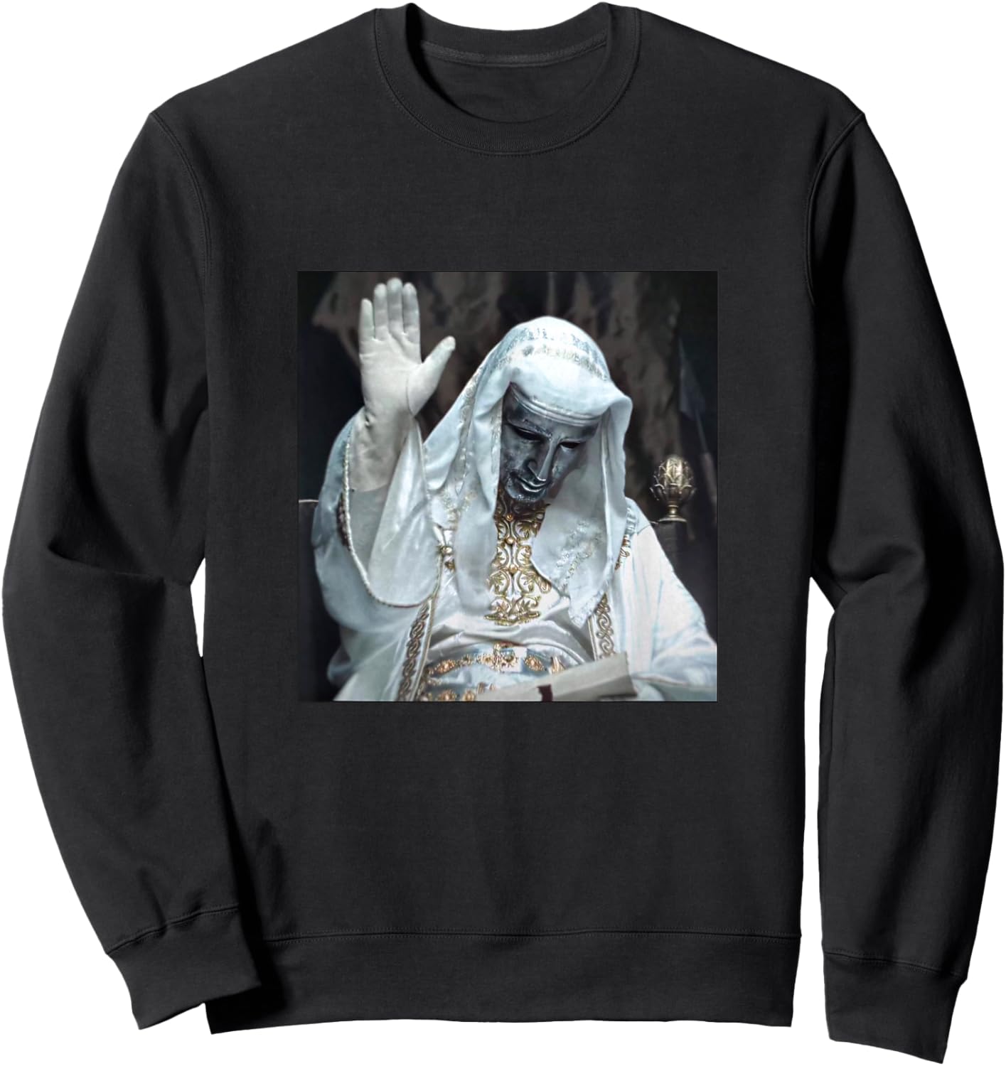 Silver Mask King Baldwin Meme Sweatshirt - Sweatshirt | Black